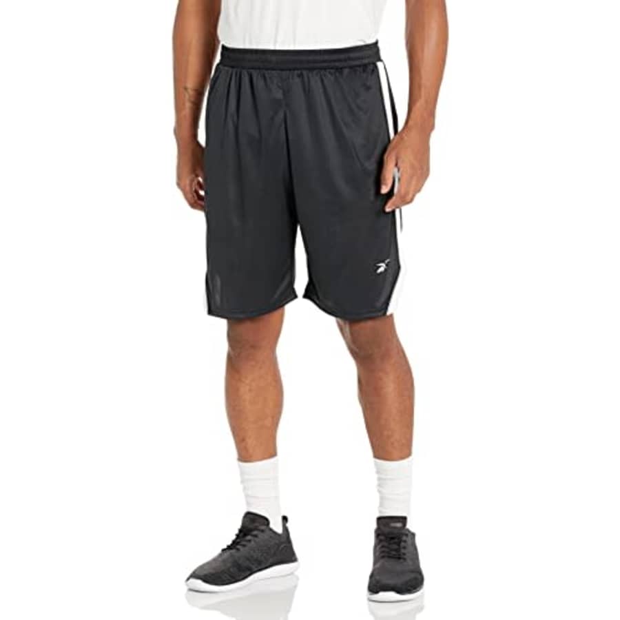 Reebok Men's Standard Workout Ready Shorts, Night Black/Drawstring, Large for $10 Reebok Men's Standard Workout Ready Shorts, Night Black/Drawstring, Large for $10