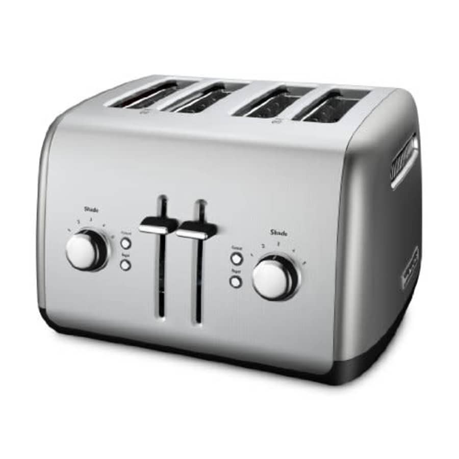 KitchenAid Kmt4115cu 4-Slice Toaster with Manual High-Lift Lever, Contour Silver for $100