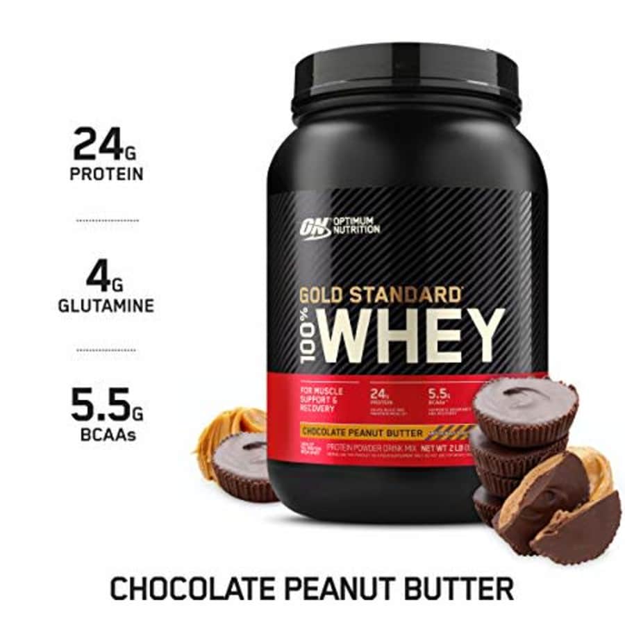 Optimum Nutrition Gold Standard 100% Whey Protein Powder, Chocolate Peanut Butter, 2 Pound for $37