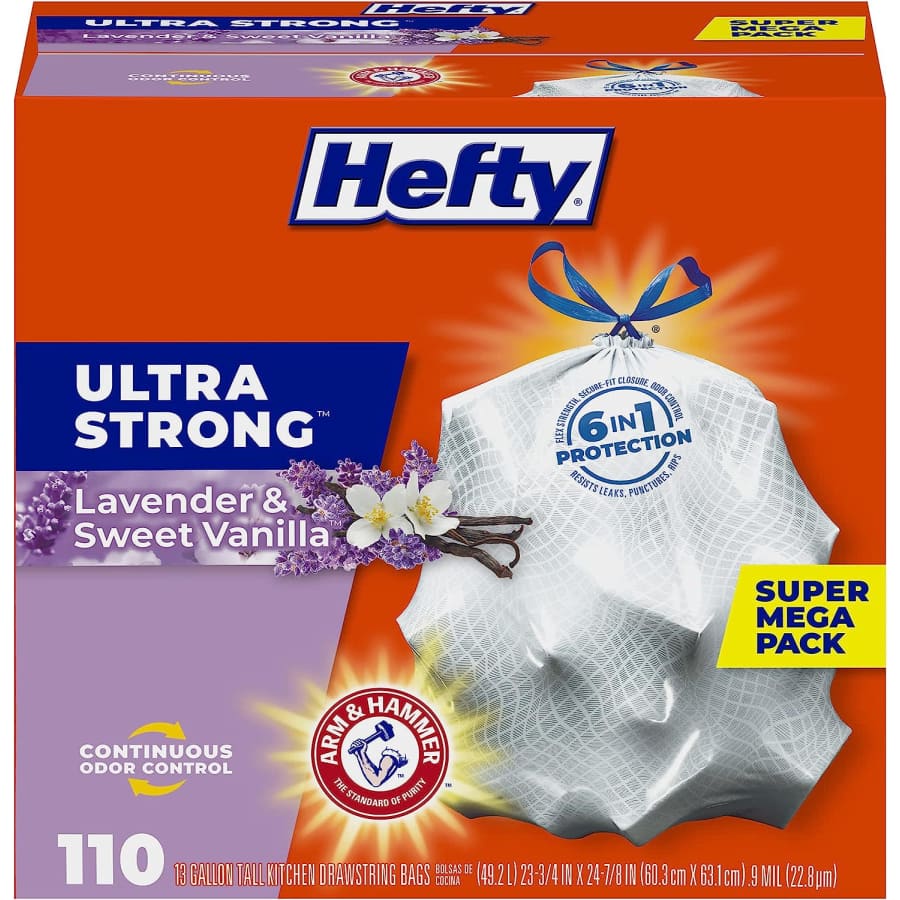 Hefty Ultra Strong 13-Gallon Trash Bags 110-Pack for $25