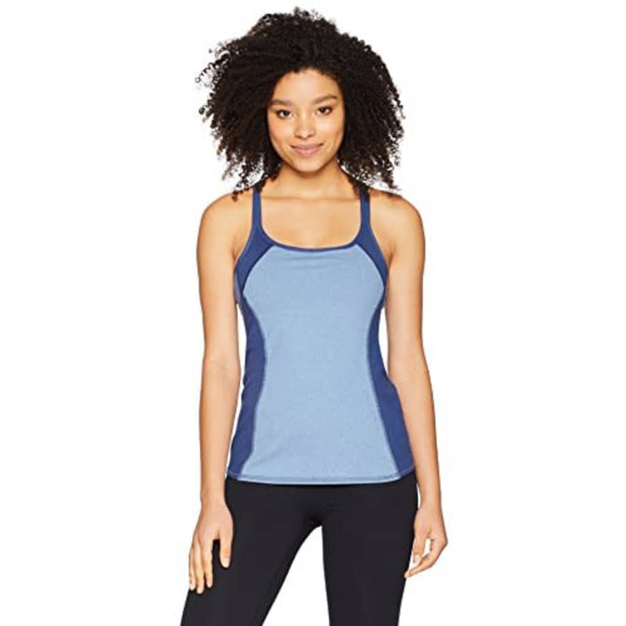 Splendid Women's Studio Activewear Athletic Yoga Tank with Built-in Shelf Bra, Heather Grey, S for $9