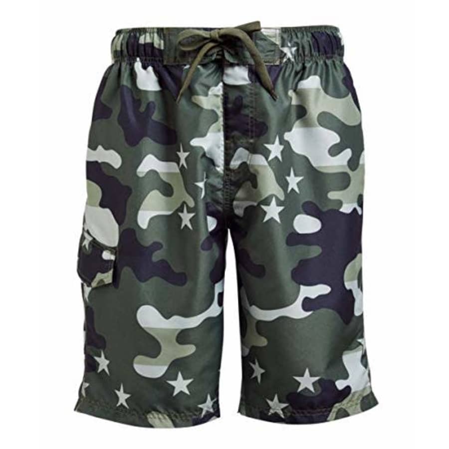 Kanu Surf Men's Legacy Swim Trunks (Regular & Extended Sizes), Camo Flag Army Green, 5X for $12
