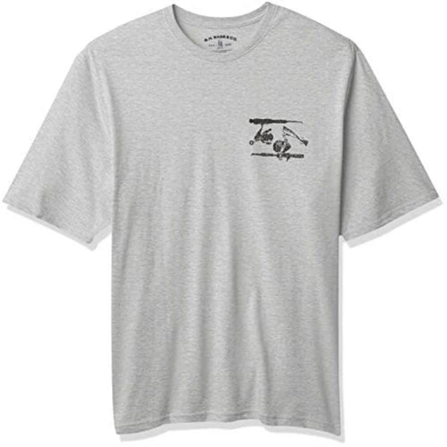 G.H. Bass & Co. Men's Tall Short Sleeve Graphic Print T-Shirt, Alloy True Heather, XX-Large Big for $18