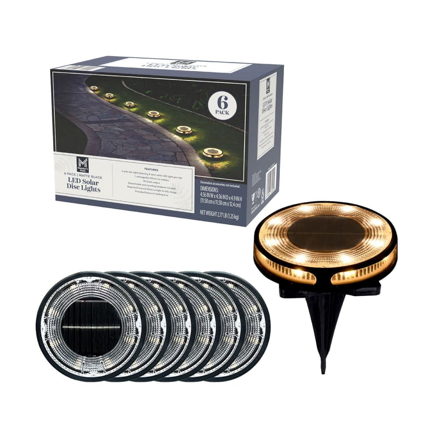 Member's Mark LED Solar Disc Lights 6-Pack for $17 for members