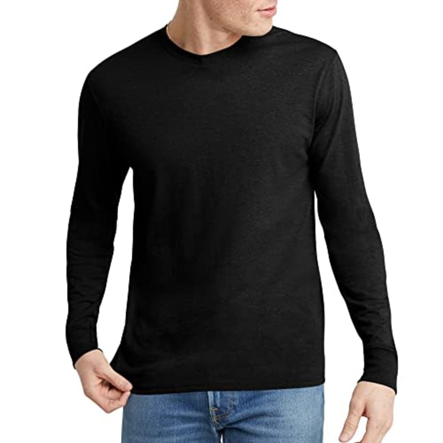 Hanes OriginalsMen's Tri-BlendLongSleeve T-Shirt, Black, XX-Large for $14