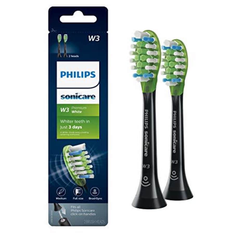 Genuine Philips Sonicare W3 Premium White toothbrush head, HX9062/95, 2-pk, black for $27