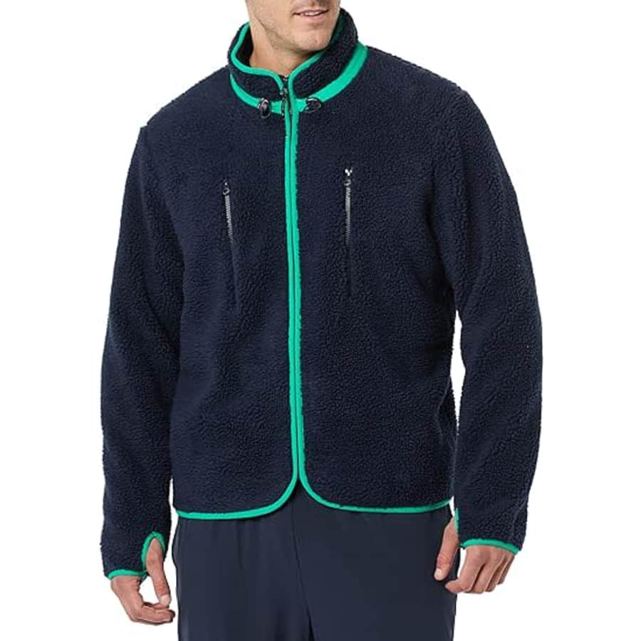 Amazon Essentials Men's Teddy Fleece Full-Zip Jacket for $16