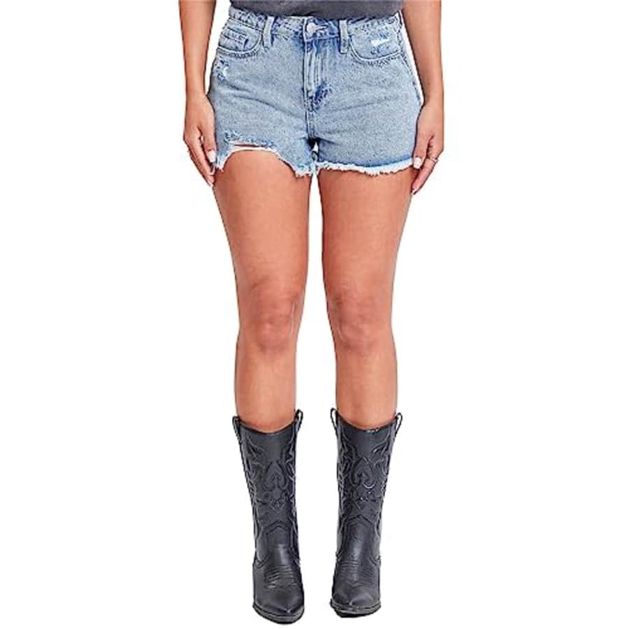 YMI Women's Dream High Rise Shorts with Frayed Hem, Light Blue Rips, 01 for $30 YMI Women's Dream High Rise Shorts with Frayed Hem, Light Blue Rips, 01 for $30