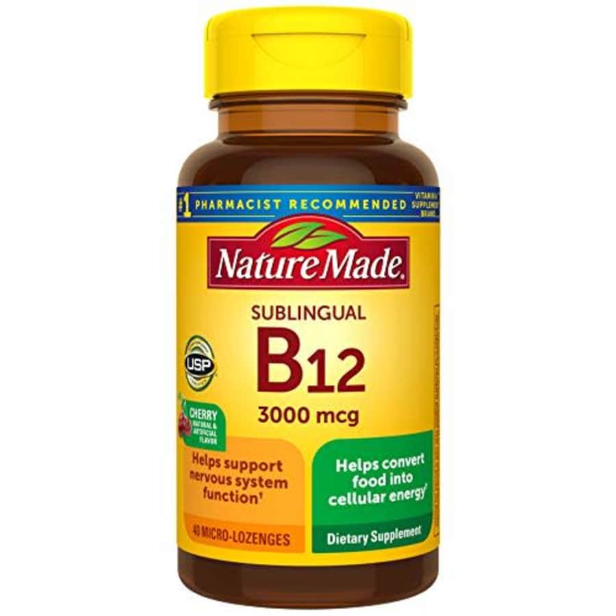 Nature Made Sublingual Vitamin B12 3000 mcg Micro-Lozenges, 40 Count (Packaging May Vary) for $16 Nature Made Sublingual Vitamin B12 3000 mcg Micro-Lozenges, 40 Count (Packaging May Vary) for $16