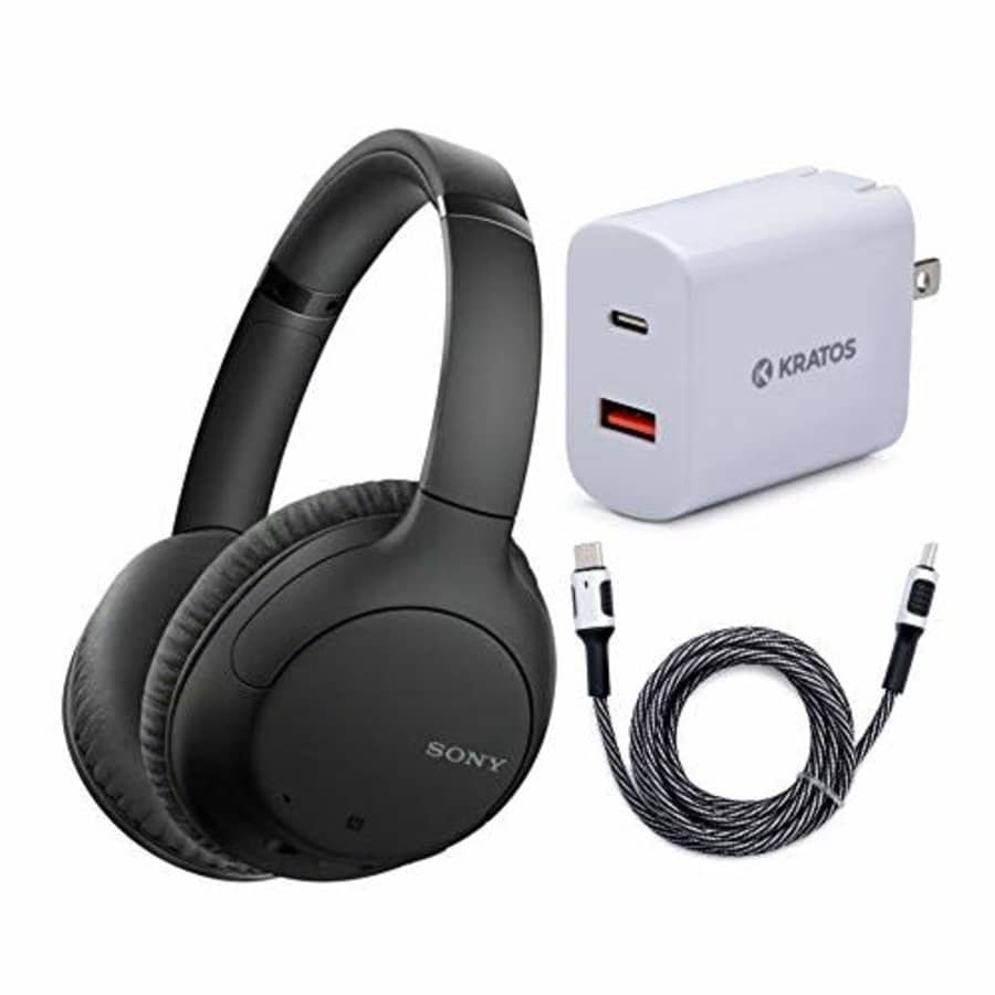 Sony WHCH710N Wireless Bluetooth Noise Canceling Over-The-Ear Headphones (Black) with Kratos 18W PD for $98 Sony WHCH710N Wireless Bluetooth Noise Canceling Over-The-Ear Headphones (Black) with Kratos 18W PD for $98