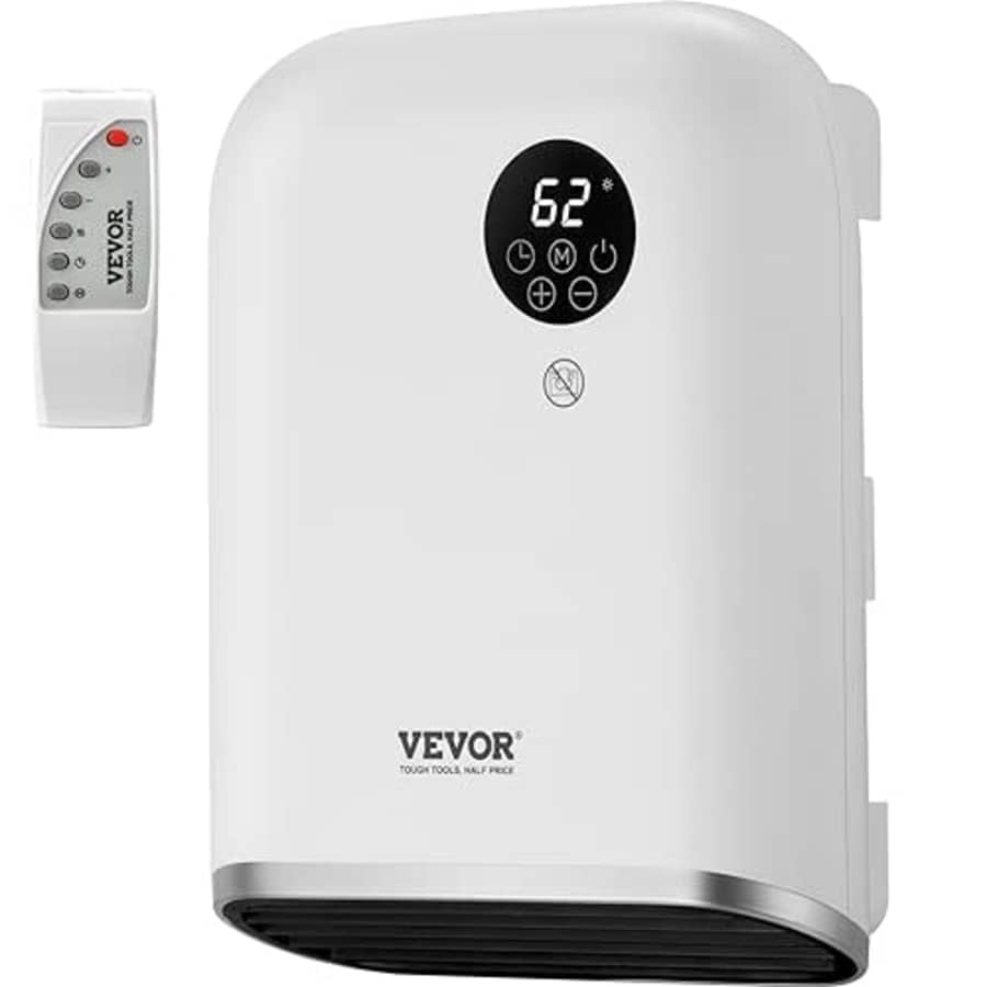 VEVOR Electric Wall Heater 1500W, Small Space Heaters with Touch Screen & Wireless Remote Control, for $23