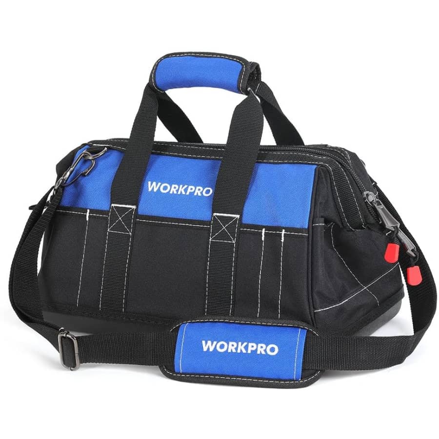 WorkPro 16" Wide Mouth Tool Bag w/ Waterproof Base for $25