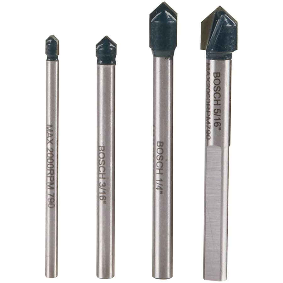 Bosch 4-Piece Carbide Tipped Glass, Ceramic, & Tile Drill Bit Set for $16