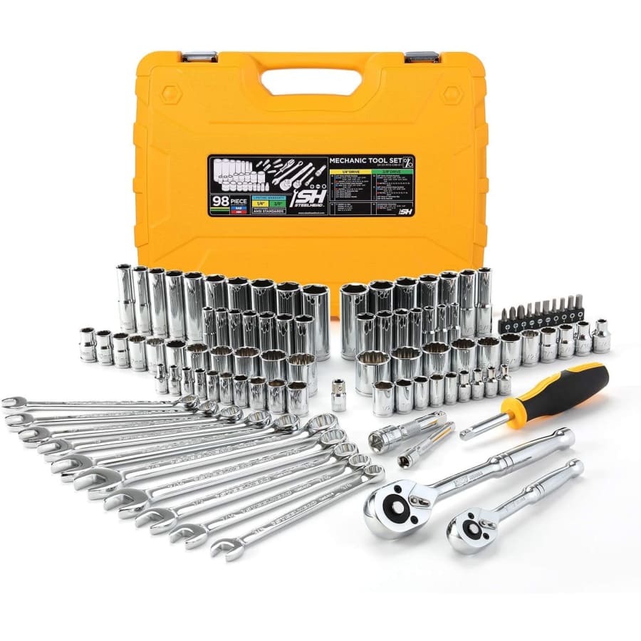 Steelhead 98-Piece Mechanics Tool & Socket Set for $40 Steelhead 98-Piece Mechanics Tool & Socket Set for $40