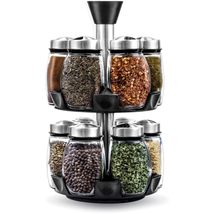 12-Jar Revolving Spice Rack Organizer w/ Jars for $24