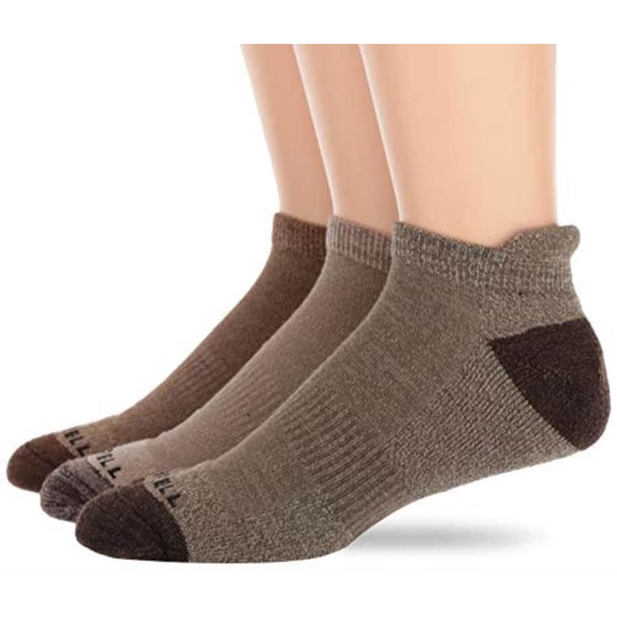 Merrell mens 3 Pack Solid Marl Low Cut Tab Hiking Socks, Olive Assorted, 10 13 US for $30 Merrell mens 3 Pack Solid Marl Low Cut Tab Hiking Socks, Olive Assorted, 10 13 US for $30