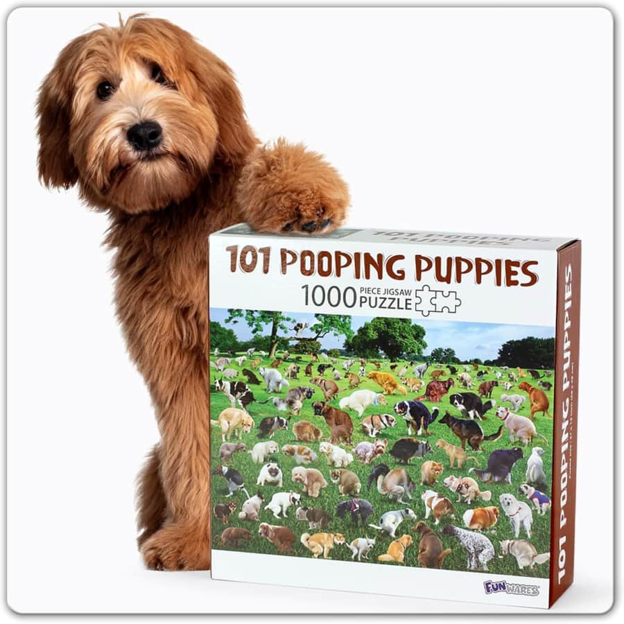 101 Pooping Puppies 1,000-Piece Puzzle: $20