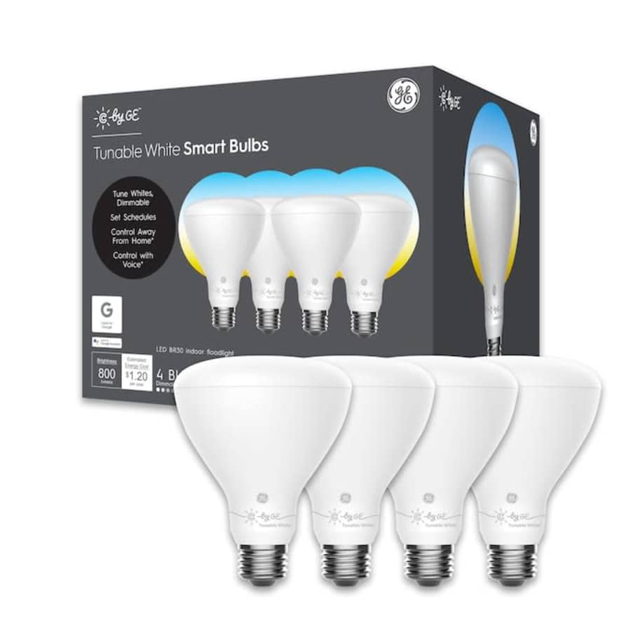 C by GE Tunable White BR30 LED Floodlight Smart Bulb 4-Pack for $20
