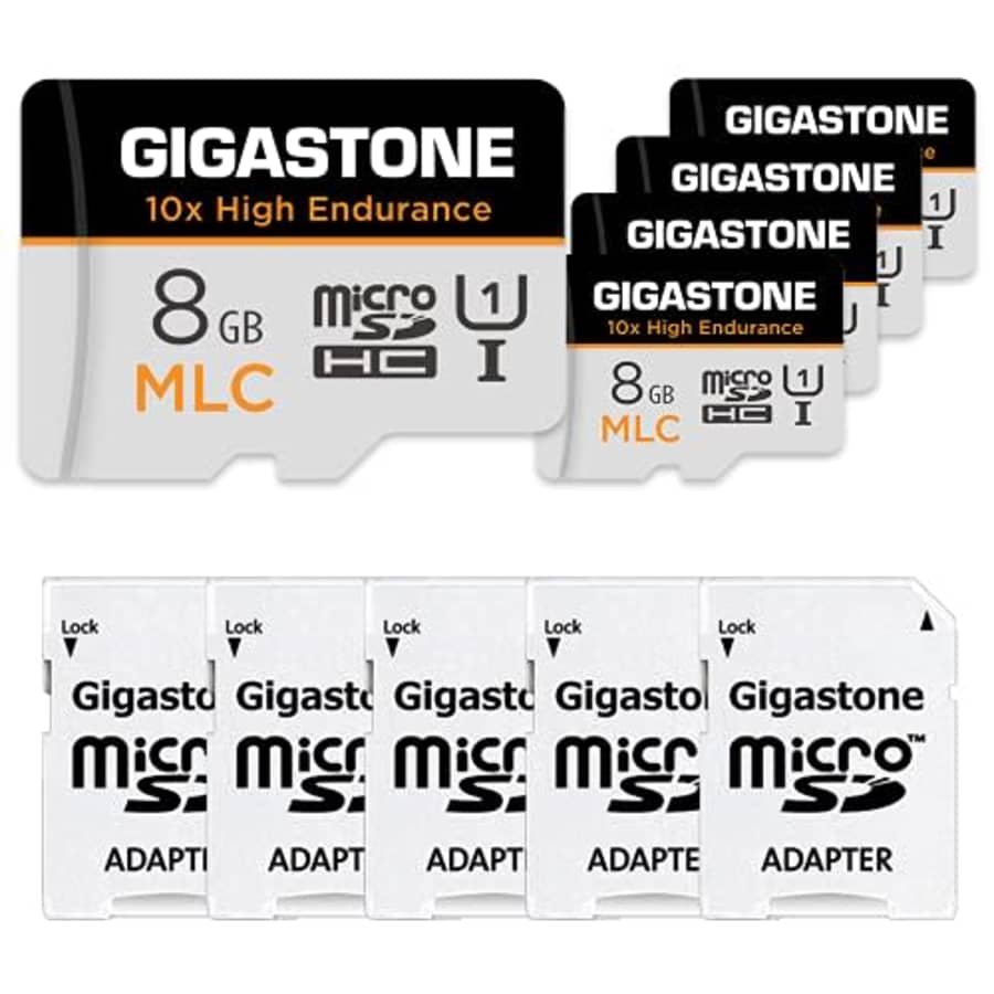 Gigastone 8GB 5-Pack MLC Micro SD Card, 10x High Endurance Full HD Video Recording, Security Cam, for $30 Gigastone 8GB 5-Pack MLC Micro SD Card, 10x High Endurance Full HD Video Recording, Security Cam, for $30