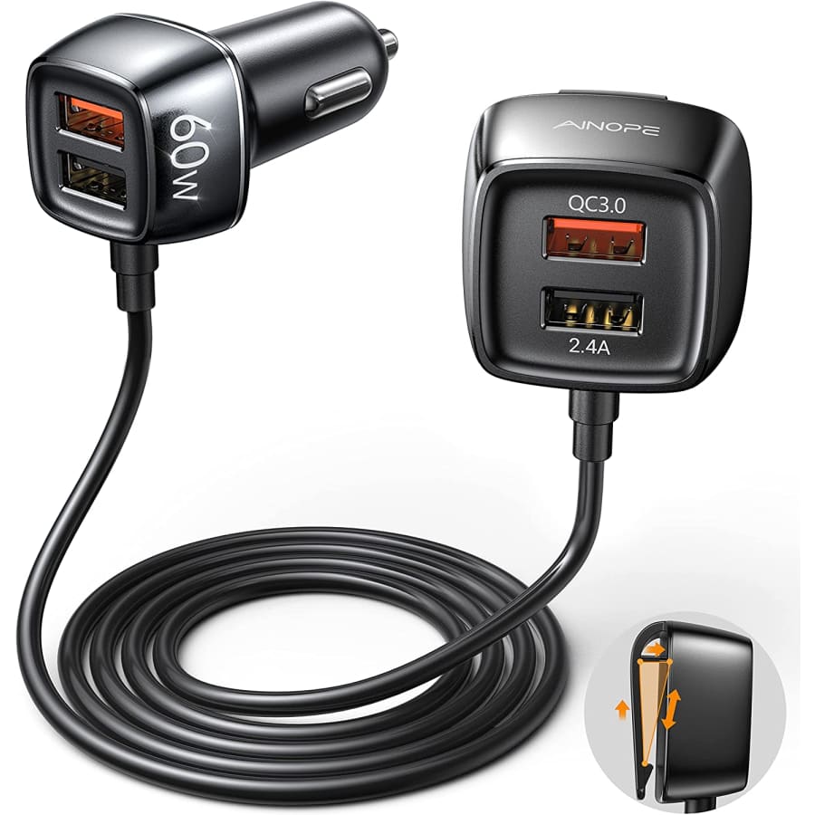 Ainope 60W 4-Port Family Car Charger for $20 Ainope 60W 4-Port Family Car Charger for $20