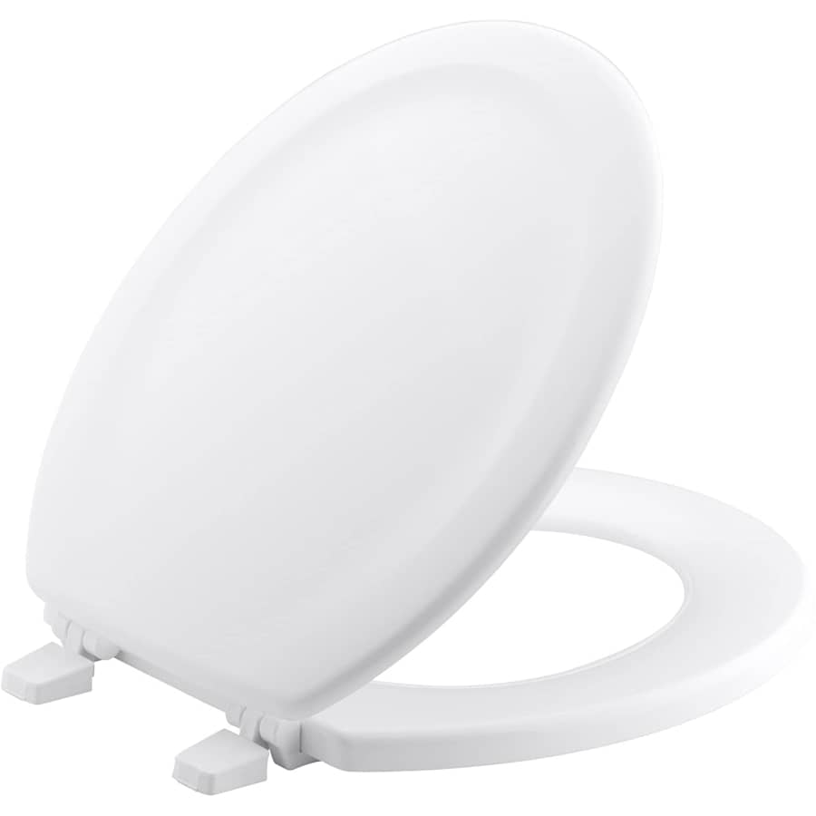 Kohler Stonewood Molded-Wood Round-Front Toilet Seat for $21