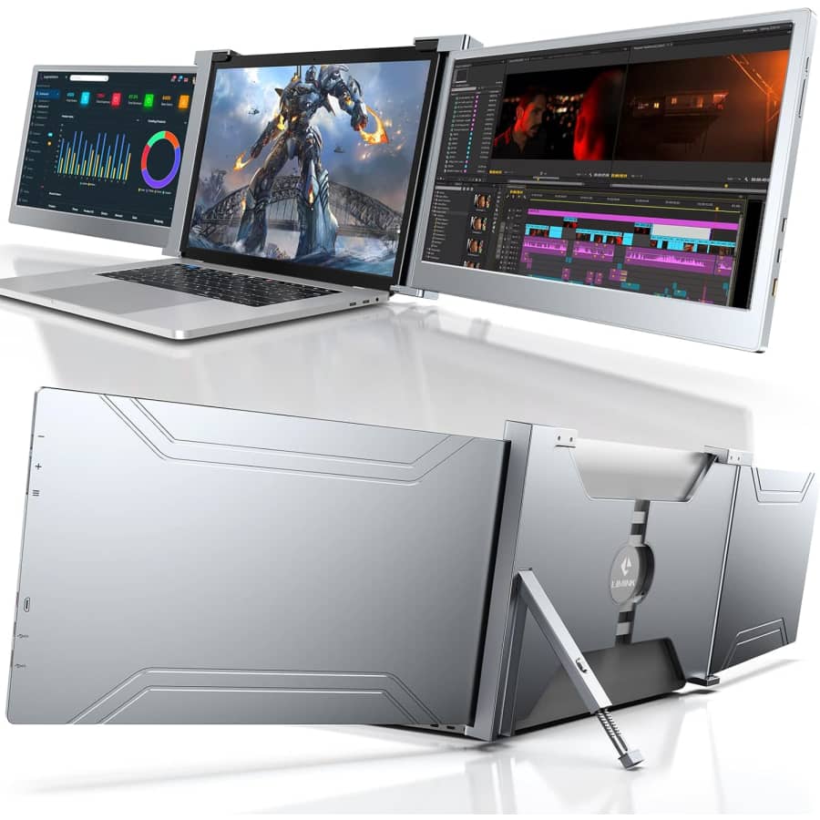 14" 1080p Triple-Screen Extender for 15" to 17" Laptops for $250