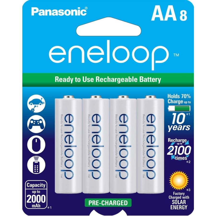 Panasonic eneloop NiMH Rechargeable AA-Battery 8-Pack for $19