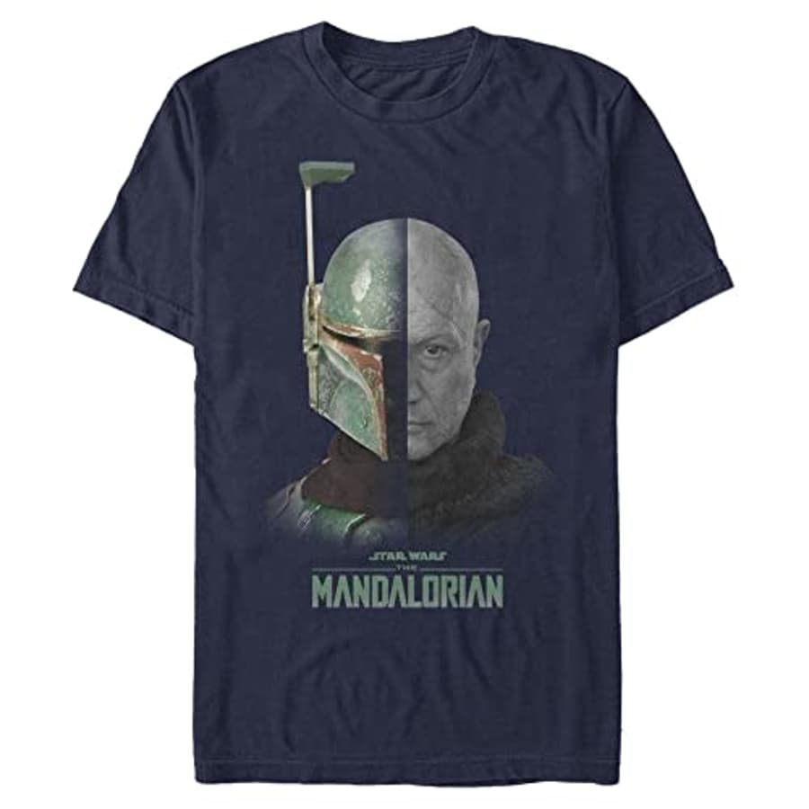 STAR WARS Big & Tall Mandalorian MandoMon Epi6 Counted Men's Tops Short Sleeve Tee Shirt, Navy Blue for $11