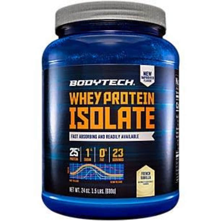 BodyTech Whey Protein Isolate Powder with 25 Grams of Protein per Serving BCAA's Ideal for for $35 BodyTech Whey Protein Isolate Powder with 25 Grams of Protein per Serving BCAA's Ideal for for $35