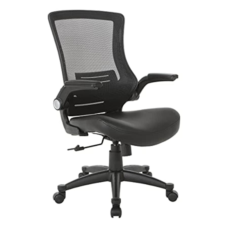 Office Star Ventilated Black Screen Back Fully Adjustable Manager's Office Chair with Padded Flip for $170