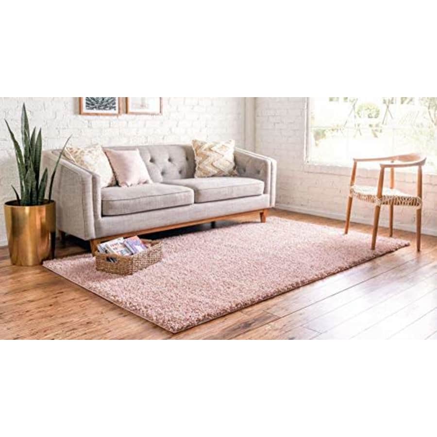 Unique Loom Davos Collection Modern Luxuriously Soft & Cozy Shag Area Rug, 4' 0 x 6' 0 Rectangular, for $58
