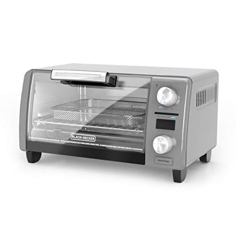 BLACK+DECKER TOD1775G Crisp N Bake Air Fry Digital Toaster Oven, 9" Pizza or 4 Slices of Bread, Gray for $63