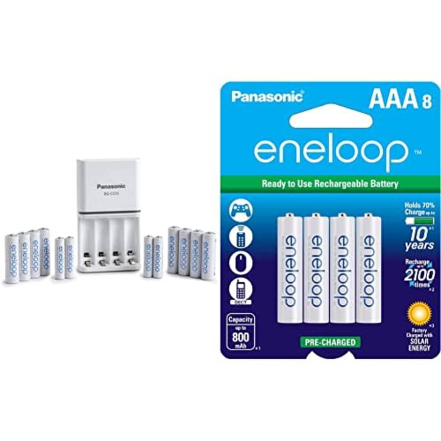 Eneloop Panasonic K-KJ55MC84CZ Power Pack; 8AA, 4AAA, and Advanced Battery 3 Hour Quick Charger & for $59 Eneloop Panasonic K-KJ55MC84CZ Power Pack; 8AA, 4AAA, and Advanced Battery 3 Hour Quick Charger & for $59