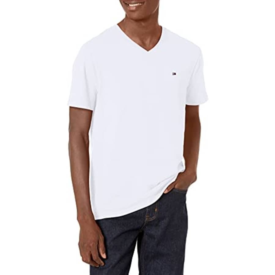 Tommy Hilfiger mens Tommy Hilfiger Men's Flag V Neck Tee T Shirt, Bright White, X-Large US for $13 Tommy Hilfiger mens Tommy Hilfiger Men's Flag V Neck Tee T Shirt, Bright White, X-Large US for $13