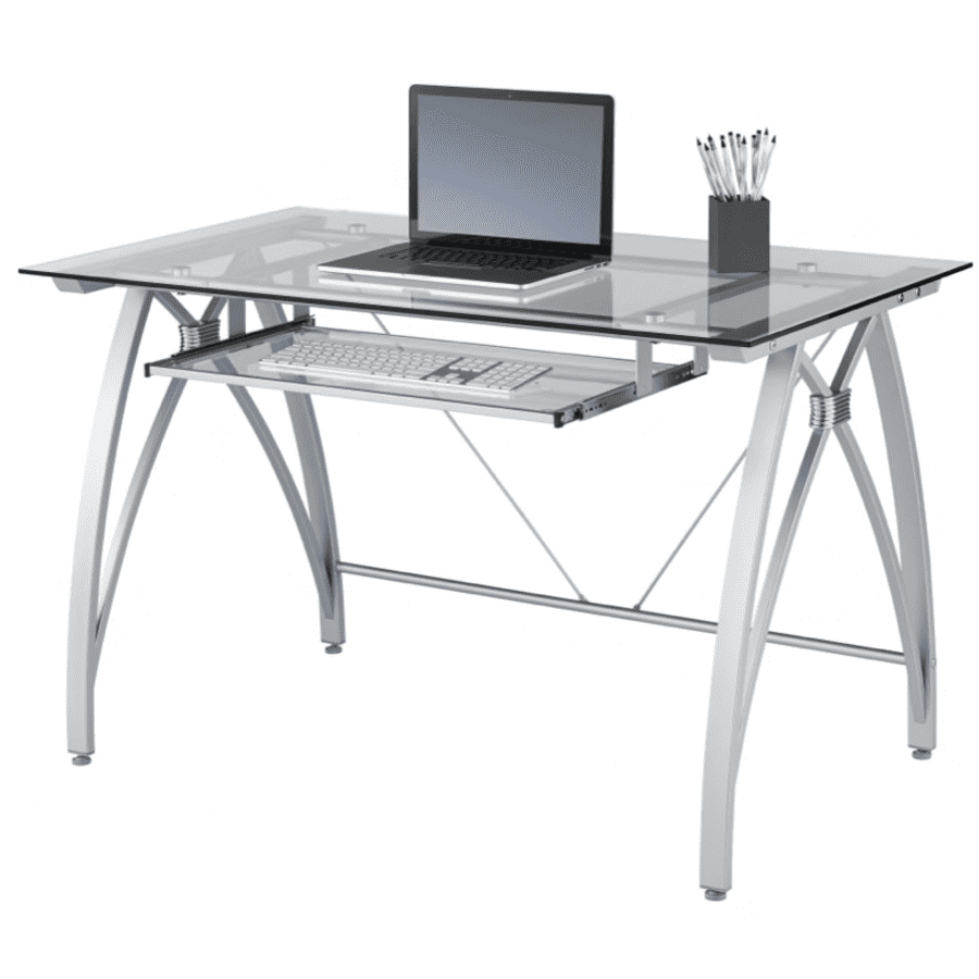 Realspace Vista 48" Glass Computer Desk for $130 Realspace Vista 48" Glass Computer Desk for $130
