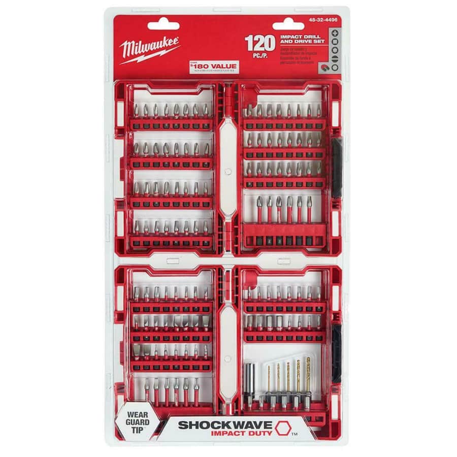 Milwaukee Shockwave 120-Piece Steel Drill & Driver Bit Set for $25