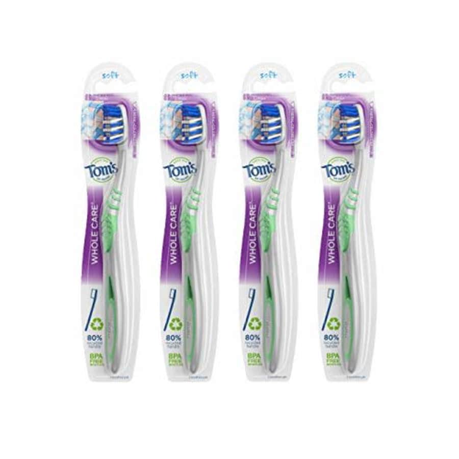 Tom's of Maine Whole Care Toothbrush, Soft (Pack of 4) for $44