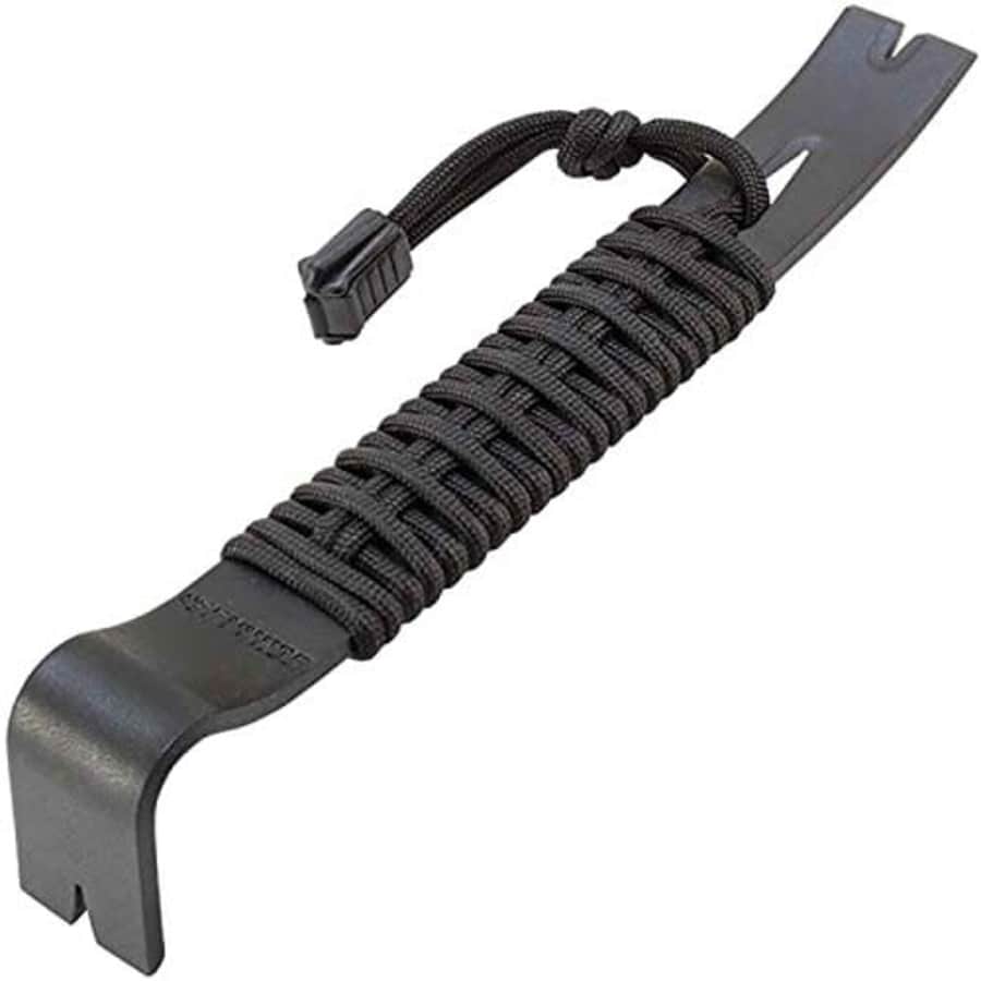 Schrade SCHPB1BK 7.5in Pry Bar with High Carbon Steel Construction and 550 Paracord Handle for for $15 Schrade SCHPB1BK 7.5in Pry Bar with High Carbon Steel Construction and 550 Paracord Handle for for $15