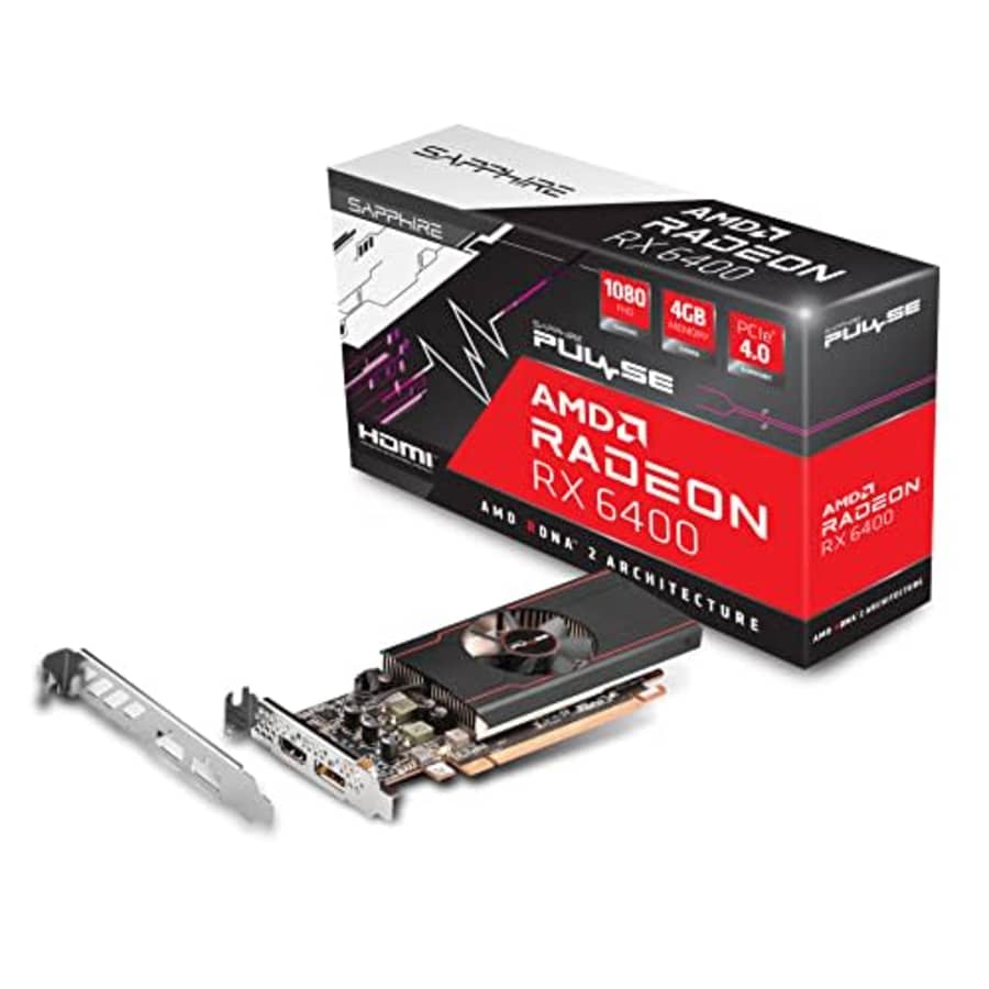 Sapphire 11315-01-20G Pulse AMD Radeon RX 6400 Low Profile Gaming Graphics Card with 4GB GDDR6, AMD for $136