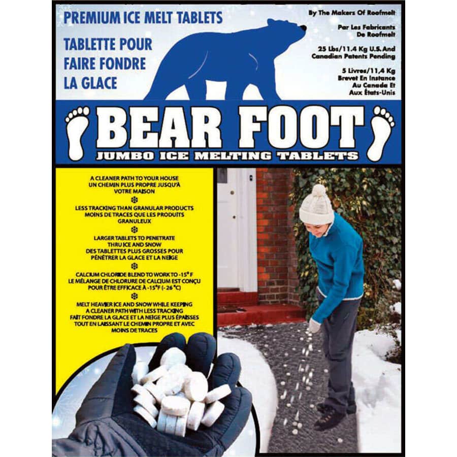 BearFoot Sodium Chloride and Calcium Chloride Tablet Ice Melt 25-lb. Bag for $13