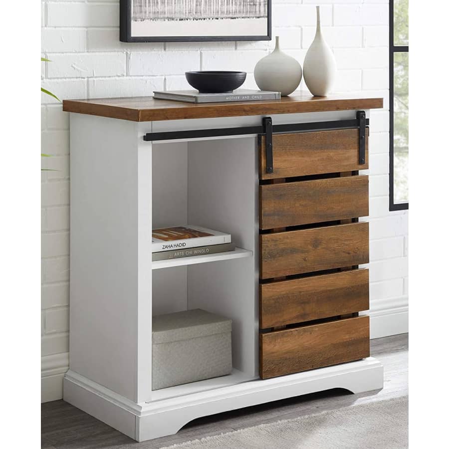 Walker Edison Willa 32" Modern Farmhouse Sliding Door Storage Console for $176 Walker Edison Willa 32" Modern Farmhouse Sliding Door Storage Console for $176