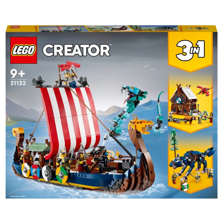 LEGO Creator 3-in-1 Viking Ship and Midgard Serpent Set for $80
