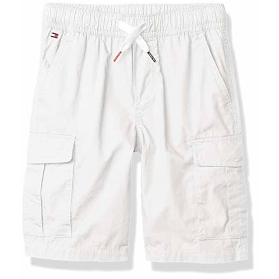 Tommy Hilfiger Boys' Drawstring Cargo Pocket Short, Bright White, 7 for $26