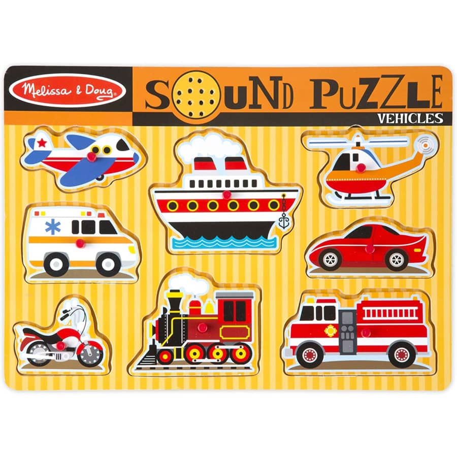 Melissa & Doug Vehicles Sound Puzzle for $11 Melissa & Doug Vehicles Sound Puzzle for $11