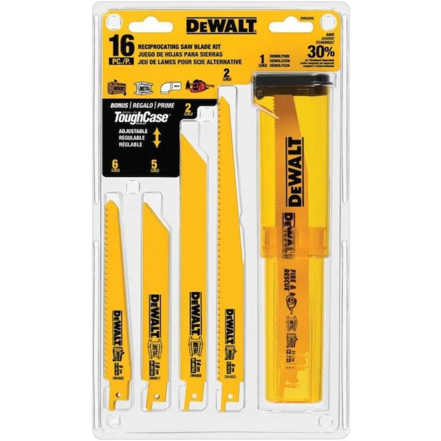 DeWalt Bi-Metal Reciprocating Saw Blade Set 16-Pack for $20
