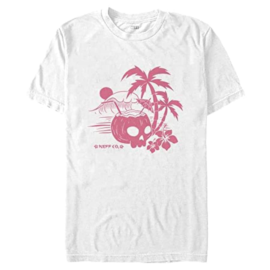 NEFF Skull Beach Young Men's Short Sleeve Tee Shirt, White, Large for $19
