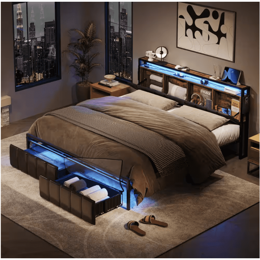 Bestier Queen Metal Frame Platform Bed: $243