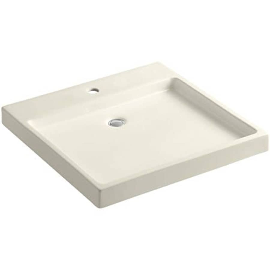 KOHLER K-2314-1-47 Purist Wading Pool Bathroom Sink with Single-Hole Faucet Drilling, Almond for $631
