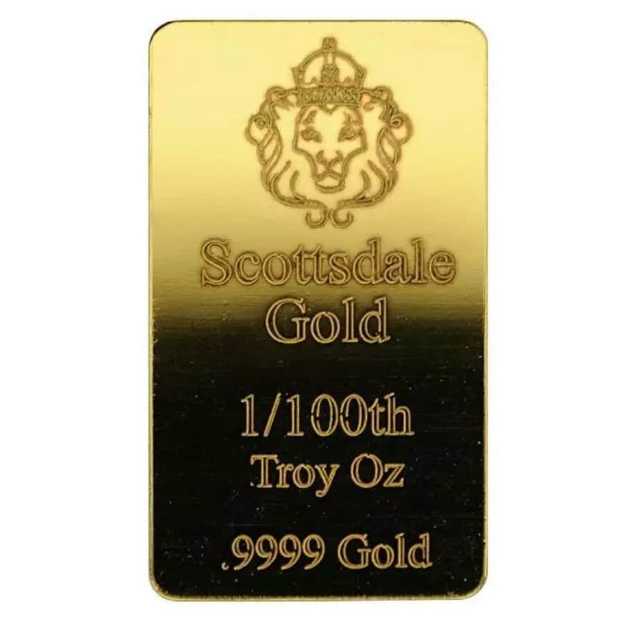 .01-oz. Fractional Gold Bullion Bar for $38 .01-oz. Fractional Gold Bullion Bar for $38