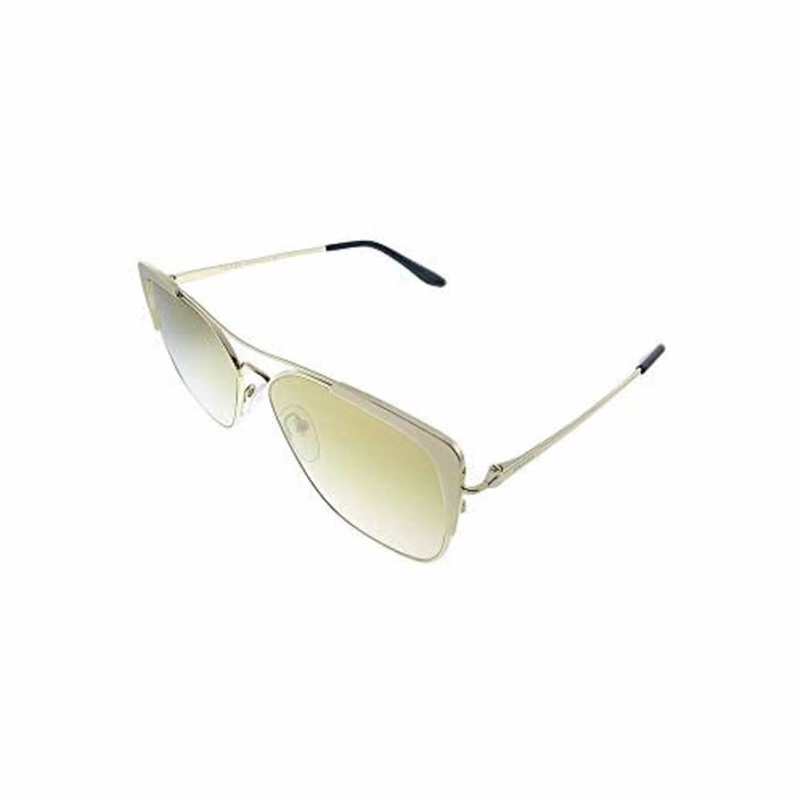 Prada PR 54V 302G Gold Metal Rectangle Sunglasses Gold Mirror Lens for $240